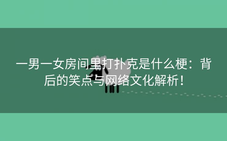 一男一女房间里打扑克是什么梗：背后的笑点与网络文化解析！