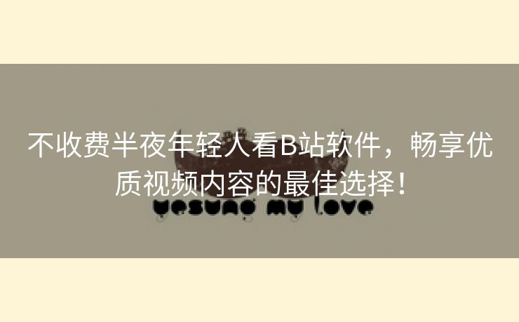 不收费半夜年轻人看B站软件，畅享优质视频内容的最佳选择！