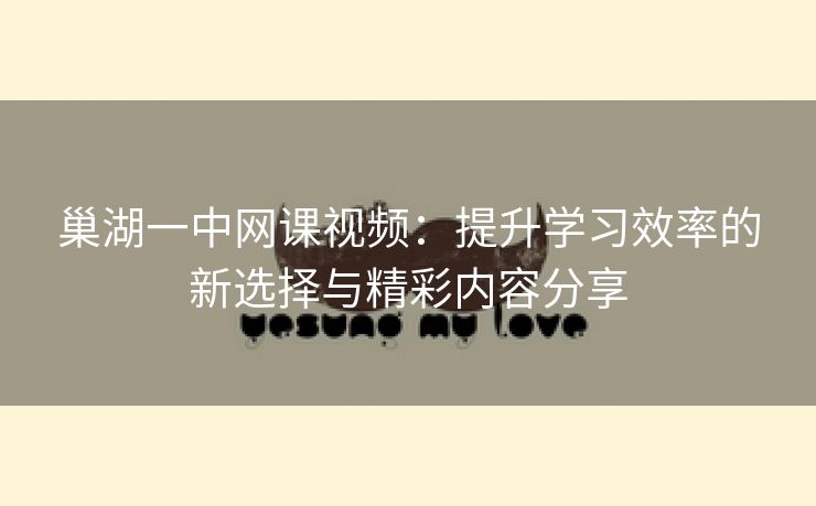 巢湖一中网课视频：提升学习效率的新选择与精彩内容分享