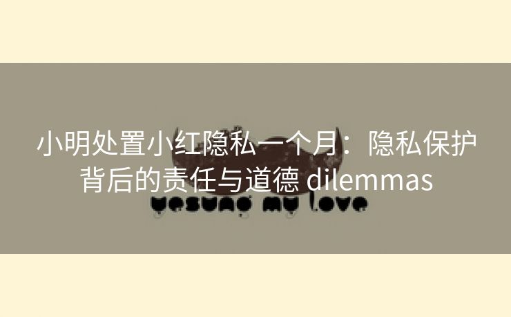 小明处置小红隐私一个月：隐私保护背后的责任与道德 dilemmas