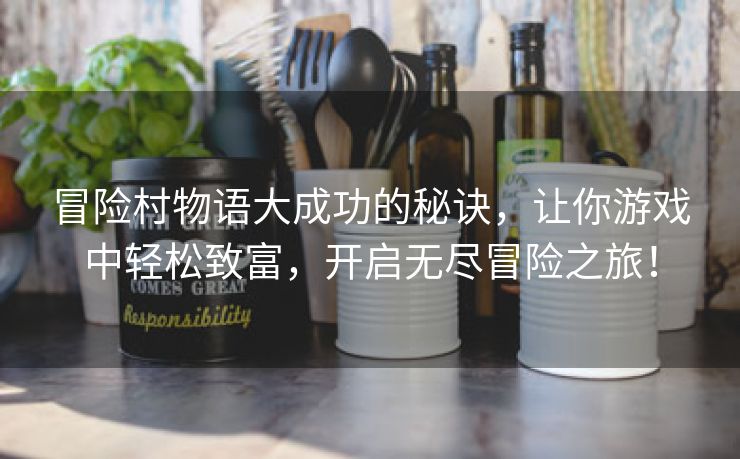 冒险村物语大成功的秘诀，让你游戏中轻松致富，开启无尽冒险之旅！