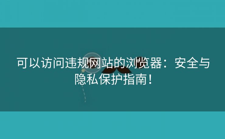 可以访问违规网站的浏览器：安全与隐私保护指南！