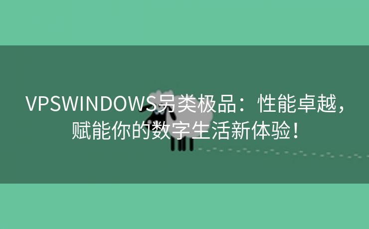 VPSWINDOWS另类极品：性能卓越，赋能你的数字生活新体验！