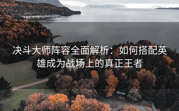 决斗大师阵容全面解析：如何搭配英雄成为战场上的真正王者
