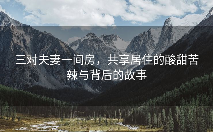 三对夫妻一间房，共享居住的酸甜苦辣与背后的故事