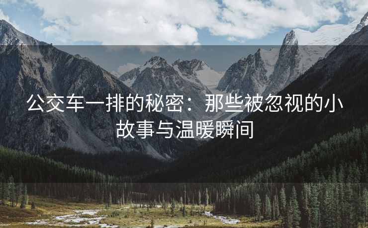 公交车一排的秘密：那些被忽视的小故事与温暖瞬间