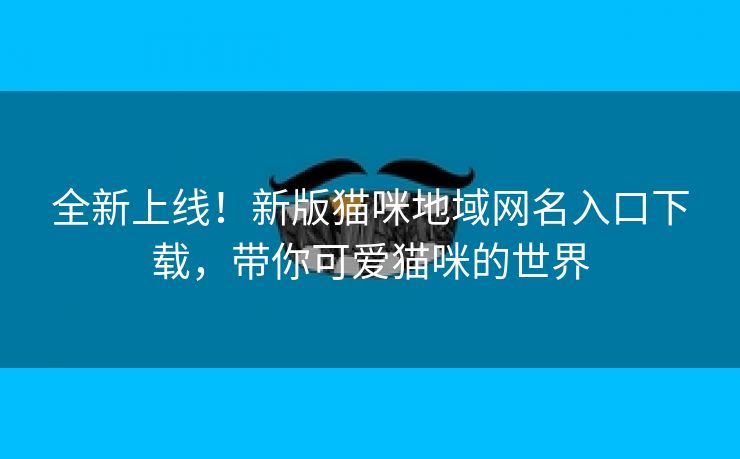 全新上线！新版猫咪地域网名入口下载，带你可爱猫咪的世界