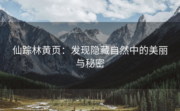 仙踪林黄页：发现隐藏自然中的美丽与秘密