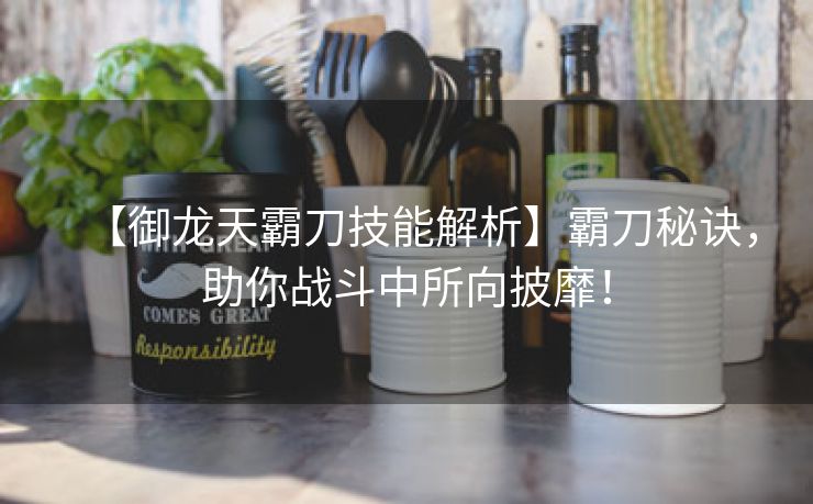 【御龙天霸刀技能解析】霸刀秘诀，助你战斗中所向披靡！