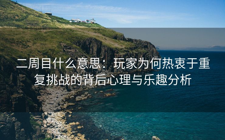 二周目什么意思：玩家为何热衷于重复挑战的背后心理与乐趣分析
