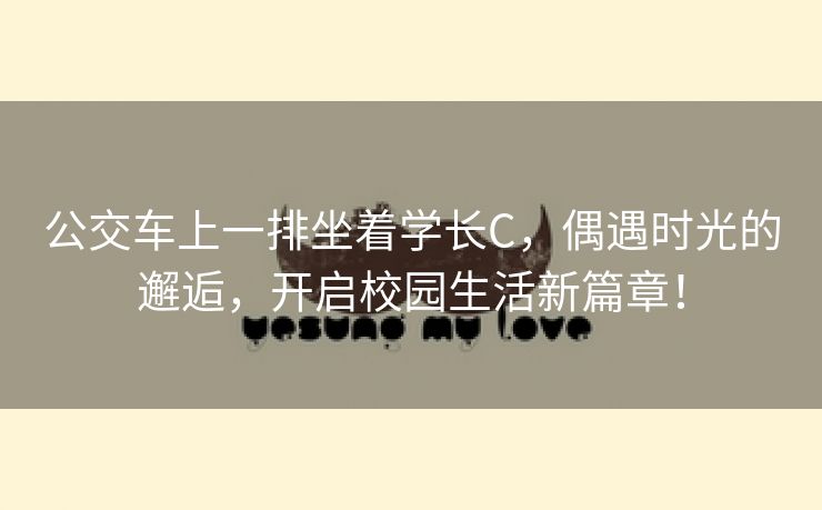 公交车上一排坐着学长C，偶遇时光的邂逅，开启校园生活新篇章！