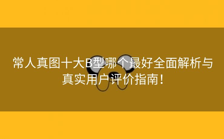 常人真图十大B型哪个最好全面解析与真实用户评价指南！