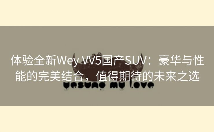 体验全新Wey VV5国产SUV：豪华与性能的完美结合，值得期待的未来之选