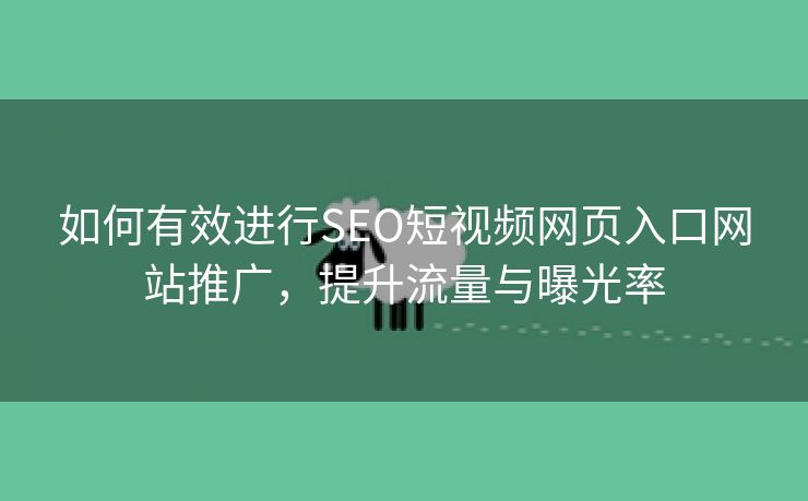 如何有效进行SEO短视频网页入口网站推广，提升流量与曝光率
