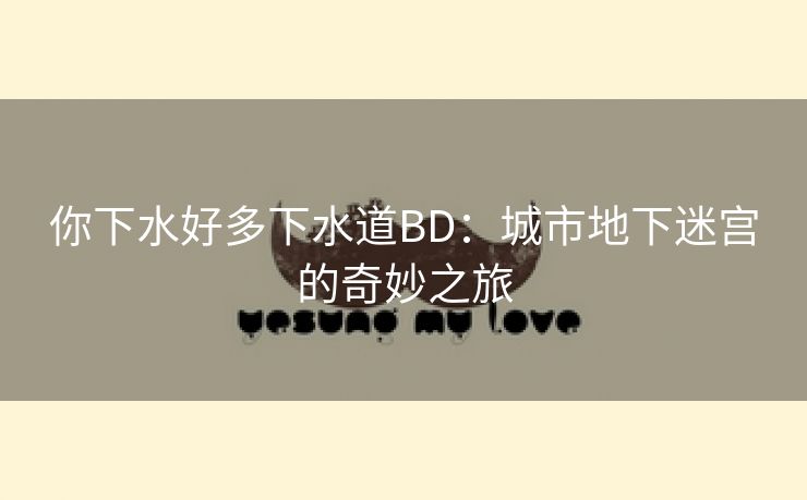 你下水好多下水道BD：城市地下迷宫的奇妙之旅