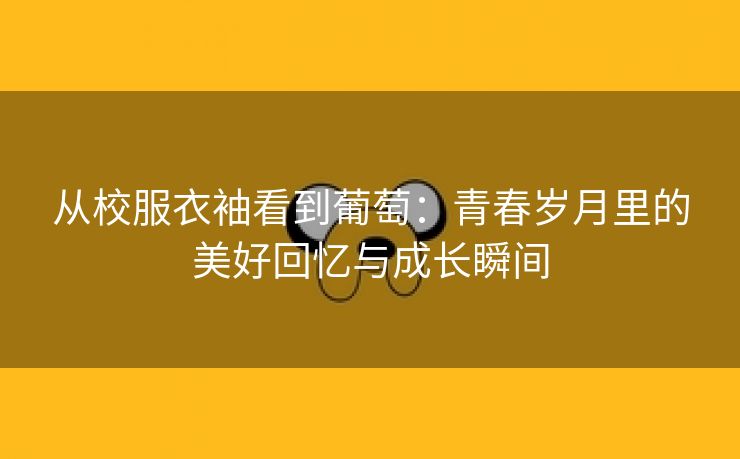 从校服衣袖看到葡萄：青春岁月里的美好回忆与成长瞬间