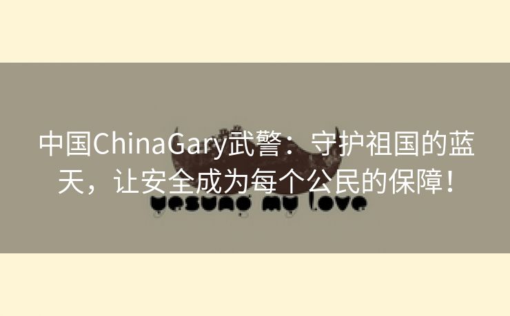 中国ChinaGary武警：守护祖国的蓝天，让安全成为每个公民的保障！