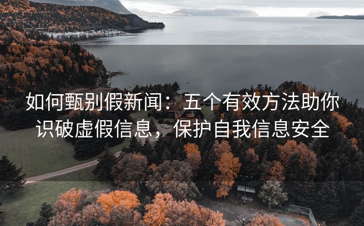 如何甄别假新闻：五个有效方法助你识破虚假信息，保护自我信息安全