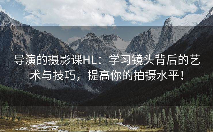 导演的摄影课HL：学习镜头背后的艺术与技巧，提高你的拍摄水平！