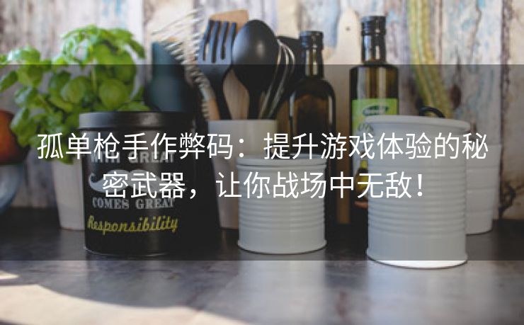 孤单枪手作弊码：提升游戏体验的秘密武器，让你战场中无敌！