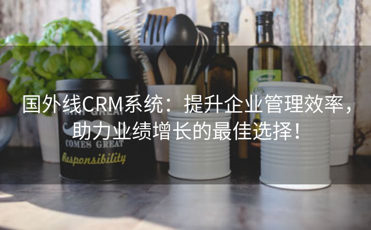 国外线CRM系统：提升企业管理效率，助力业绩增长的最佳选择！