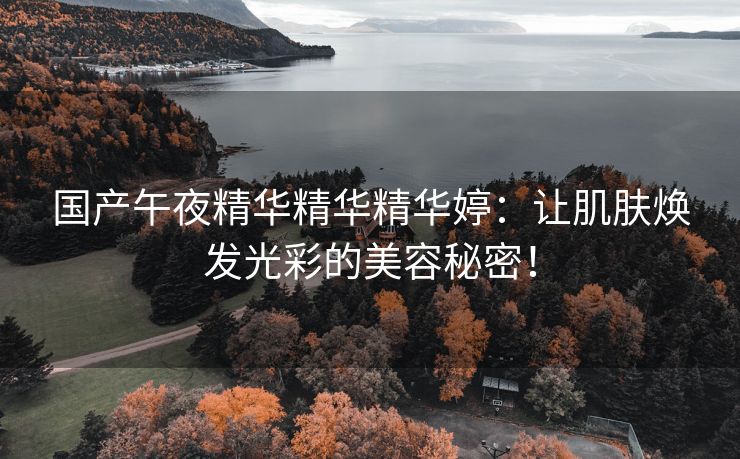 国产午夜精华精华精华婷：让肌肤焕发光彩的美容秘密！