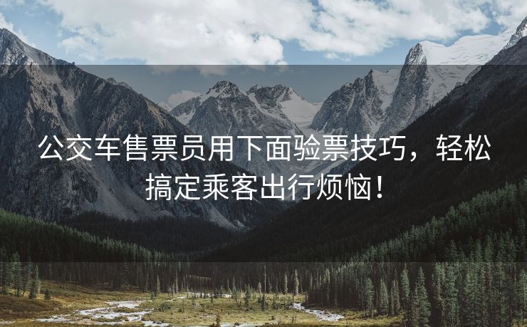 公交车售票员用下面验票技巧，轻松搞定乘客出行烦恼！
