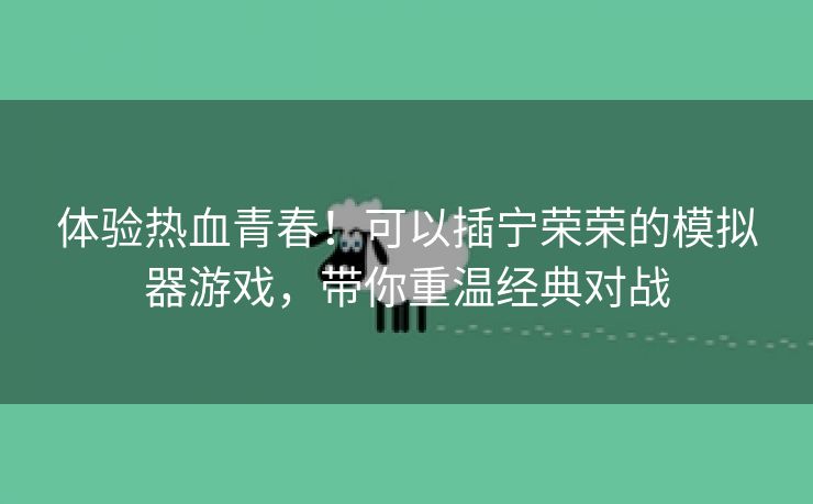 体验热血青春！可以插宁荣荣的模拟器游戏，带你重温经典对战
