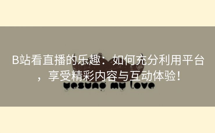 B站看直播的乐趣：如何充分利用平台，享受精彩内容与互动体验！