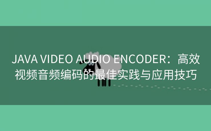 JAVA VIDEO AUDIO ENCODER：高效视频音频编码的最佳实践与应用技巧