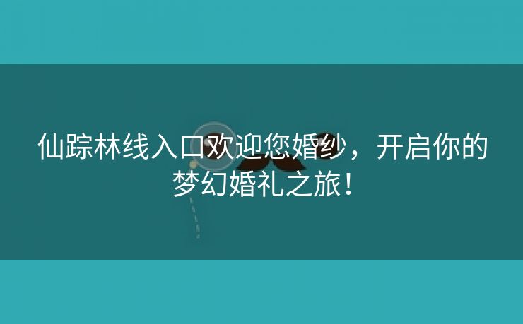 仙踪林线入口欢迎您婚纱，开启你的梦幻婚礼之旅！