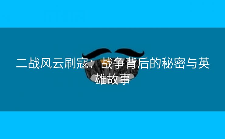 二战风云刷寇：战争背后的秘密与英雄故事