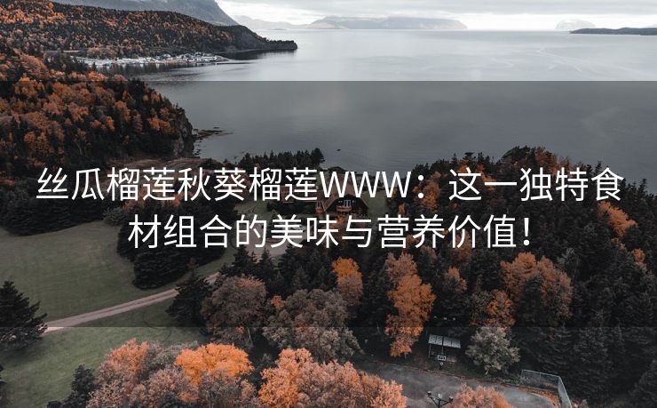 丝瓜榴莲秋葵榴莲WWW：这一独特食材组合的美味与营养价值！