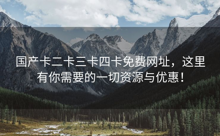 国产卡二卡三卡四卡免费网址，这里有你需要的一切资源与优惠！