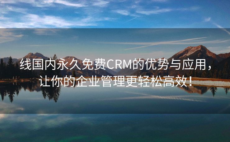 线国内永久免费CRM的优势与应用，让你的企业管理更轻松高效！