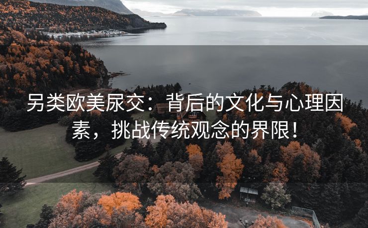 另类欧美尿交：背后的文化与心理因素，挑战传统观念的界限！