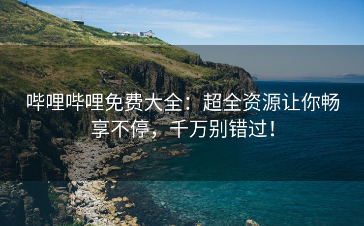 哔哩哔哩免费大全：超全资源让你畅享不停，千万别错过！